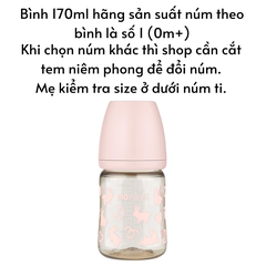 Bình sữa Moyuum Hàn Quốc cho bé 170ml/ 270ml Bình trơn/ Thỏ Hồng/ Xám/ Mây/ Tim