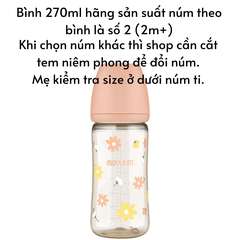 Bình sữa Moyuum Hàn Quốc cho bé 170ml/ 270ml Bình trơn/ Thỏ Hồng/ Xám/ Mây/ Tim