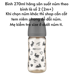 Bình sữa Moyuum Hàn Quốc cho bé 170ml/ 270ml Bình trơn/ Thỏ Hồng/ Xám/ Mây/ Tim