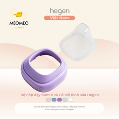 Bộ nắp đậy núm ti và Cổ nối bình sữa Hegen