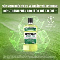 Nước Súc Miệng Diệt Khuẩn LISTERINE® GREEN TEA ZERO ALCOHOL
