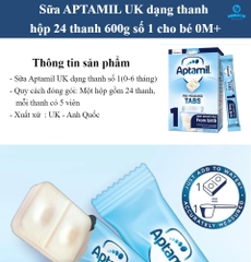 Sữa Aptamil Dạng Thanh Số 1 Dành Cho Bé từ 0 đến 6 tháng tuổi