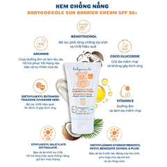 Kem chống nắng BabyCoccole SUN BARRIER CREAM SPF 50+