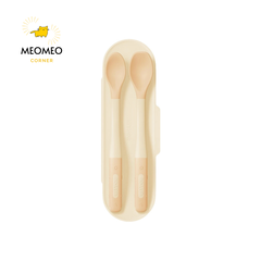 Bộ 2 Thìa Ăn Dặm Moyuum Silicon Level 1 & 2 Kèm Hộp Đựng