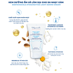 Kem dưỡng ẩm và làm dịu cho da nhạy cảm BabyCoccole ATOSENSITIVE LIGHT DERMO CREAM