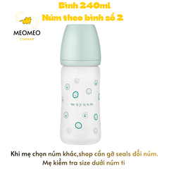 Bình sữa Moyuum thuỷ tinh tráng Silicone