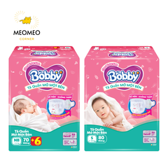 Tã / bỉm quần Mở Một Bên Bobby thiết kế dễ mặc cho bé sơ sinh NB S