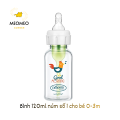 Bình sữa hoạ tiết thuỷ tinh Dr.Brown's Option Plus cổ hẹp