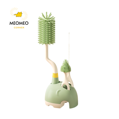 Cọ rửa bình sữa silicon cao cấp có đế phơi [Tay cầm xoay 360 độ]
