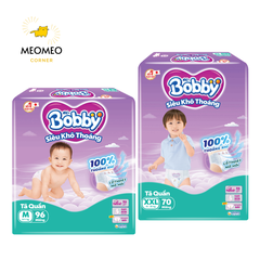 Tã / Bỉm quần siêu khô thoáng Bobby Ultra+ Gạo Non M / L / XL / XXL