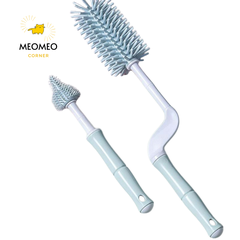 Cọ rửa bình sữa silicon cao cấp có đế phơi [Tay cầm xoay 360 độ]