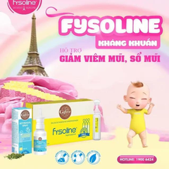 Nước muối sinh lý kháng khuẩn Pháp Fysoline Septinasal - hỗ trợ giảm viêm mũi, sổ mũi - Muối vàng