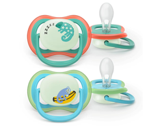 Ti giả / ty giả ngậm Avent Ultra Air dạ quang / phát sáng / phản quang cho bé