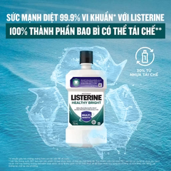 Nước Súc Miệng Diệt Khuẩn LISTERINE® HEALTHY BRIGHT 750ml