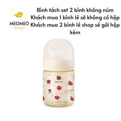 Bình sữa Green Finger Bebegrow PPSU Hàn Quốc size 160ml / 280ml núm ti mềm 2 van khí chính hãng Greenfinger - GREEN