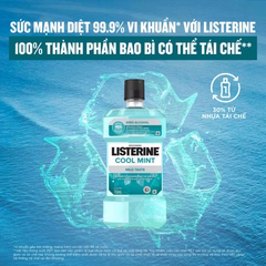 Nước Súc Miệng Diệt Khuẩn LISTERINE® COOL MINT ZERO ALCOHOL