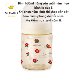 Bình sữa Green Finger Bebegrow PPSU Hàn Quốc size 160ml / 280ml núm ti mềm 2 van khí chính hãng Greenfinger - GREEN