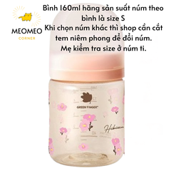 Bình sữa Green Finger Bebegrow PPSU Hàn Quốc size 160ml / 280ml núm ti mềm 2 van khí chính hãng Greenfinger - GREEN