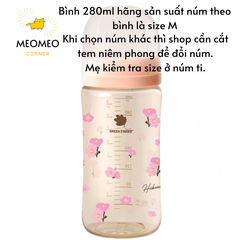 Bình sữa Green Finger Bebegrow PPSU Hàn Quốc size 160ml / 280ml núm ti mềm 2 van khí chính hãng Greenfinger - GREEN