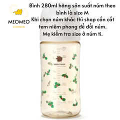 Bình sữa Green Finger Bebegrow PPSU Hàn Quốc size 160ml / 280ml núm ti mềm 2 van khí chính hãng Greenfinger - GREEN