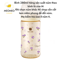 Bình sữa Green Finger Bebegrow PPSU Hàn Quốc size 160ml / 280ml núm ti mềm 2 van khí chính hãng Greenfinger - GREEN
