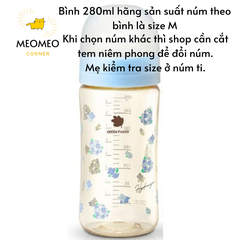 Bình sữa Green Finger Bebegrow PPSU Hàn Quốc size 160ml / 280ml núm ti mềm 2 van khí chính hãng Greenfinger - GREEN