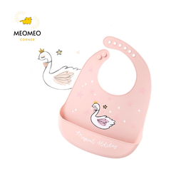 Yếm ăn dặm silicone có máng cho bé