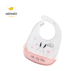 Yếm ăn dặm silicone có máng cho bé
