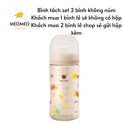 Bình sữa Green Finger Bebegrow PPSU Hàn Quốc size 160ml / 280ml núm ti mềm 2 van khí chính hãng Greenfinger - GREEN