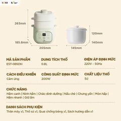 Nồi nấu chậm đa năng 0.8L Bear EST- 085DH
