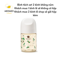 Bình sữa Green Finger Bebegrow PPSU Hàn Quốc size 160ml / 280ml núm ti mềm 2 van khí chính hãng Greenfinger - GREEN