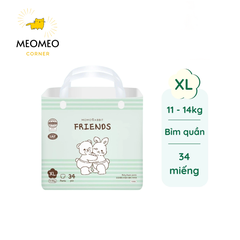[Miếng lẻ] Bỉm Momo Rabbit – Bản Friends | Mềm mại, thấm hút tốt, nâng niu làn da bé