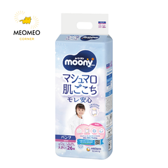 Tã / bỉm Moony Blue khô thoáng cho bé  NB / S / M / L / XL / XXL