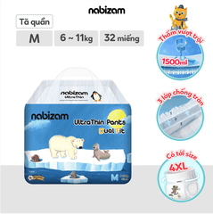 Tã bỉm quần Nabizam Ultra Thin 4 mùa M L XL 2XL 3XL 4XL