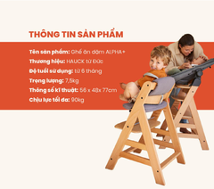 Ghế Ăn Dặm Bằng Gỗ Hauck Alpha+ Thiết Kế Công Thái Học Cho Bé