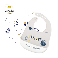 Yếm ăn dặm silicone có máng cho bé