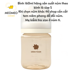 Bình sữa Green Finger Bebegrow PPSU Hàn Quốc size 160ml / 280ml núm ti mềm 2 van khí chính hãng Greenfinger - GREEN