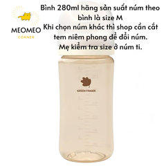 Bình sữa Green Finger Bebegrow PPSU Hàn Quốc size 160ml / 280ml núm ti mềm 2 van khí chính hãng Greenfinger - GREEN