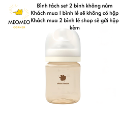 Bình sữa Green Finger Bebegrow PPSU Hàn Quốc size 160ml / 280ml núm ti mềm 2 van khí chính hãng Greenfinger - GREEN