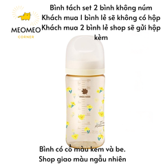 Bình sữa Green Finger Bebegrow PPSU Hàn Quốc size 160ml / 280ml núm ti mềm 2 van khí chính hãng Greenfinger - GREEN