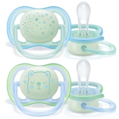 Ti giả / ty giả ngậm Avent Ultra Air dạ quang / phát sáng / phản quang cho bé