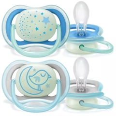 Ti giả / ty giả ngậm Avent Ultra Air dạ quang / phát sáng / phản quang cho bé