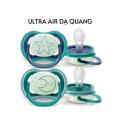 Ti giả / ty giả ngậm Avent Ultra Air dạ quang / phát sáng / phản quang cho bé