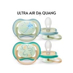 Ti giả / ty giả ngậm Avent Ultra Air dạ quang / phát sáng / phản quang cho bé