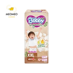 [CHÍNH HÃNG DIANA UNICHARM] Tã Quần Bobby Organic – Tặng Thêm 4 Miếng – Cotton Hữu Cơ, Thoáng Khí, Chống Tràn – Size M/L