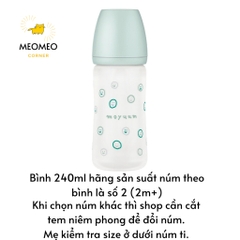 Bình sữa Moyuum Thuỷ Tinh tráng Silicon 150ml 240ml Hàn Quốc