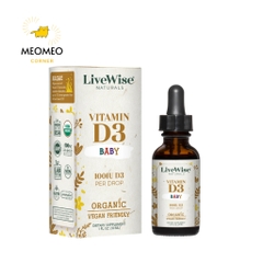 Vitamin D3+K2 D3K2 Livewise / OMEGA 3-DHA Livewise / D3 tinh khiết, D3 thuần cho bé