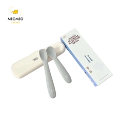Bộ Thìa 2 Chiếc Ngắn Và Dài TGM Silicone Có Hộp Đựng Cho Bé Tập Ăn Dặm