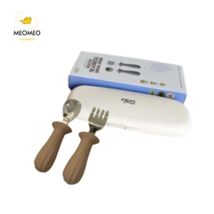 Set Thìa Dĩa Ăn Dặm TGM Silicone SPOON & FORK Hình Con Sò Cho Bé