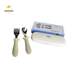 Set Thìa Dĩa Ăn Dặm TGM Silicone SPOON & FORK Hình Con Sò Cho Bé